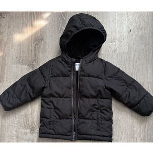 Old Navy Boys Black Puffer Jacket with Hood. Size 3T.